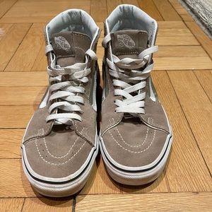 Suede High Top Vans in beige/tan color (US women’s 8.5, men’s 7.0) LIKE NEW